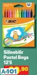 BİC SİLİNEBİLİR PASTEL BOYA 12'Lİ